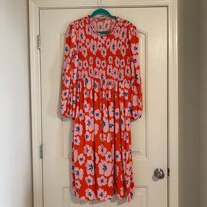 Never Fully Dressed 	Orange Swedish Flower Maxi Dress - Curve US 16